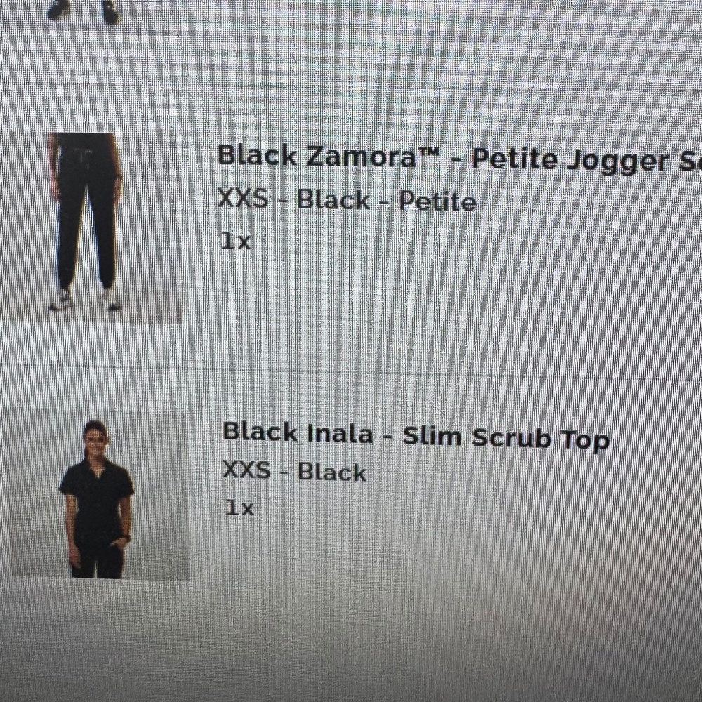 FIGS black jogger scrub set XXS/XXSP